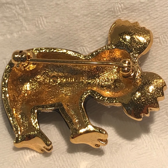 D'ORLAN KOALA BLACK ENAMEL AND CRYSTAL BROOCH - Picture 9 of 12